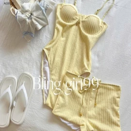 Sét bikini vàng gồm quần sooc.. - sỉ 224k