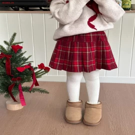 CHÂN VÁY KẺ ĐỎ AMBB CHO BG -Giá sỉ sz 90-150: 156k  sz 160: 169k 