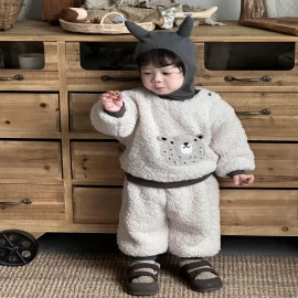 Bộ mũ gấu bông dày dặn cho bé trai- giá sỉ 267k