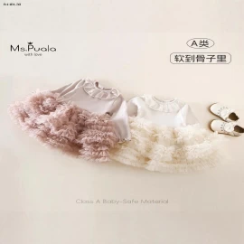 Đầm dài tay xòe kiểu bánh kem nhà  Ms.puala - giá sỉ  303k 