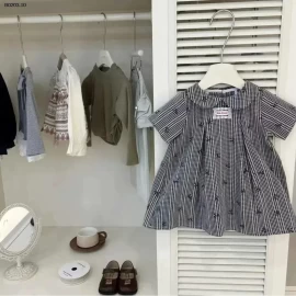 VÁY KẺ CARO HỌA TIẾT NƠ BG- sỉ 139k