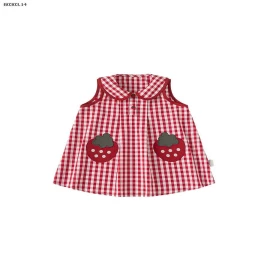 VÁY SÁT NÁCH KẺ CARO HÌNH DÂU TÂY CHO BG- sỉ 232k