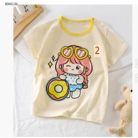 Áo cộc tay họa tiết hoạt hình cho bé -Giá sỉ 47k