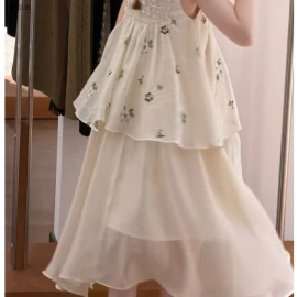 ĐẦM HOA THÊU CAO CẤP ĐÍNH CƯỜM - sỉ 295k