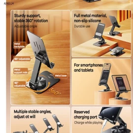 GIÁ ĐỠ ĐIỆN THOẠI/ MÁY TÍNH BẢNG REMAX RM-C38 – FULL KIM LOẠI, XOAY 360°- sỉ 104k