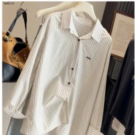 ÁO SƠ MI SỌC THÊU ANNA  - sỉ 185k