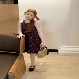 VÁY CỔ YẾM HỌA TIẾT RETRO BG  Giá sỉ 183k