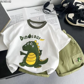 SET BỘ BÉ TRAI ÁO KHỦNG LONG + QUẦN SHORT giá sỉ 127k