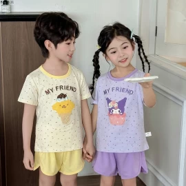 Bộ quần áo ngắn tay trẻ em mùa hè 2026 giá sỉ 120k/bộ