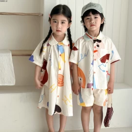 Bộ áo sơ mi hè cho trẻ em, kiểu Hàn Quốc, mẫu mới năm 2026 cho bé giá sỉ 185k
