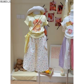 SET ÁO HÌNH CÚN MIX QUẦN HỌA TIẾT CHO BG sỉ size 90-140: 285k size 150-160: 299k