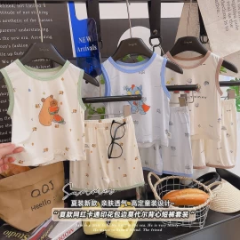 Bộ đồ bé trai mùa xuân/hè in họa tiết hoạt hình  giá si  sz 80-110: 80k sz 120- 150 : 100k