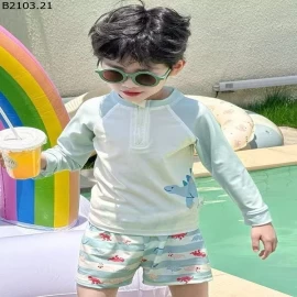 BỘ BƠI CHO BÉ TRAI KÈM MŨ gia si 129k