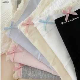 SET 5 QUẦN LÓT NỮ VIỀN REN NƠ XINH - sỉ 103k/set 5c mix