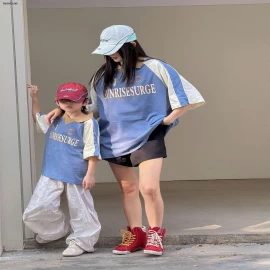 ÁO THUN CỔ POLO PHỐI MÀU MẸ VÀ BÉ-Giá sỉ  90-110: 139k 120-150: 159k XS-XL: 185k