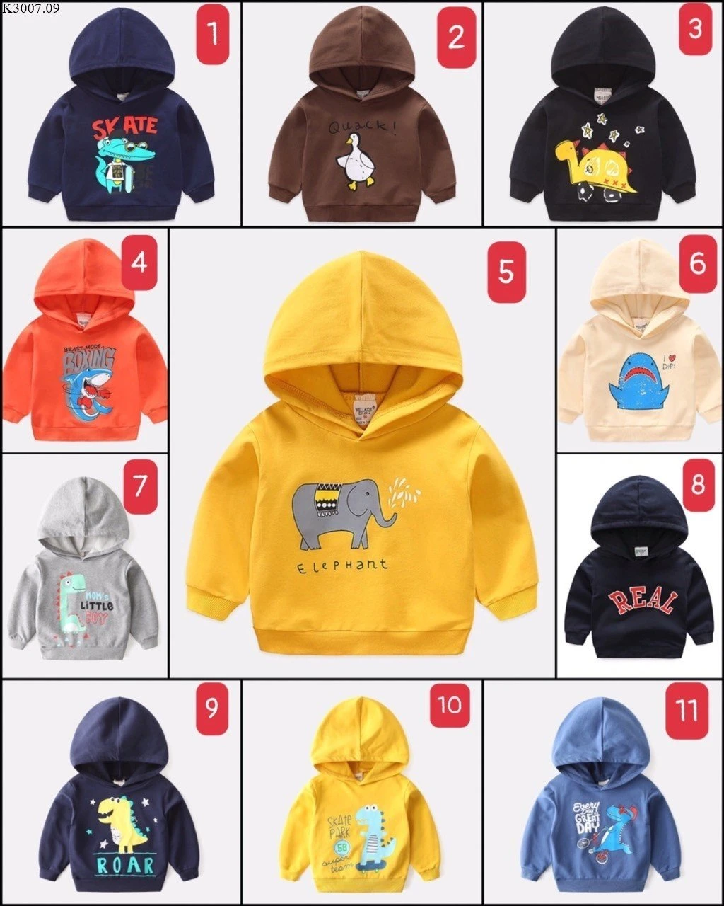 ÁO HOODIE CHO BÉ Si 68k/1 chiếc