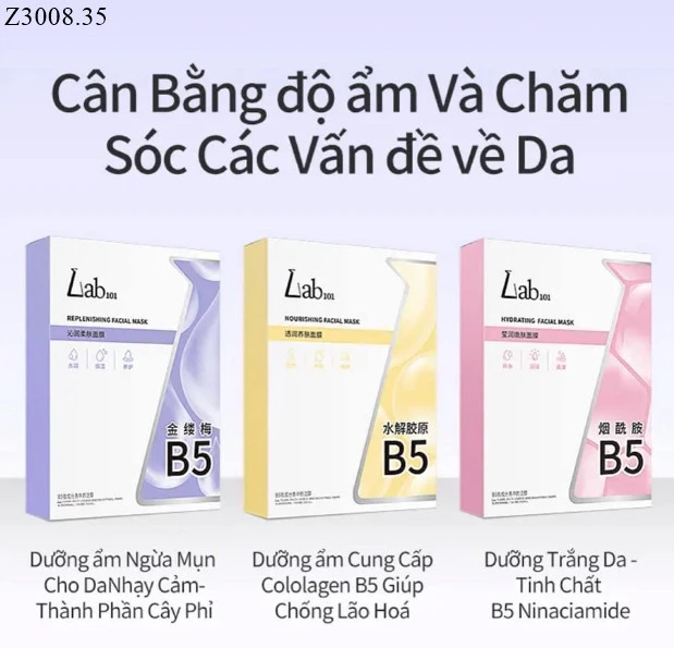 Mặt nạ Lab101 B5 dưỡng da cấp ẩm sỉ 97k/hộp 10 mask