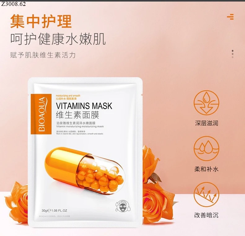 Mask Vitamin C nhà Bioaqua Si 97k/1 set 40 miếng mix 4 mẫu