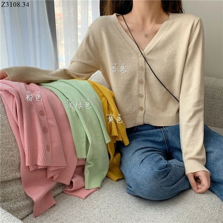 ÁO LEN CARDIGAN DÁNG NGẮN Si 85k/1 chiếc