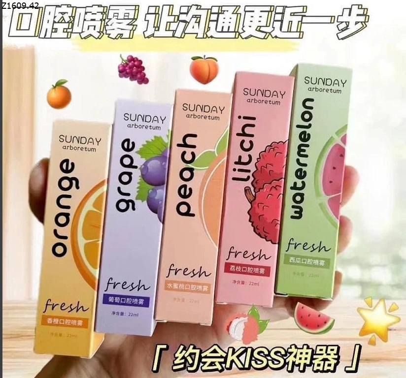 COMBO 5 LỌ XỊT THƠM MIỆNG HƯƠNG TRÁI CÂY Sỉ 55k/1 combo 5 lọ mix mùi