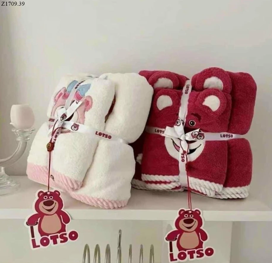 Set khăn mặt + khăn tắm gấu lotso Si 84k/1 set