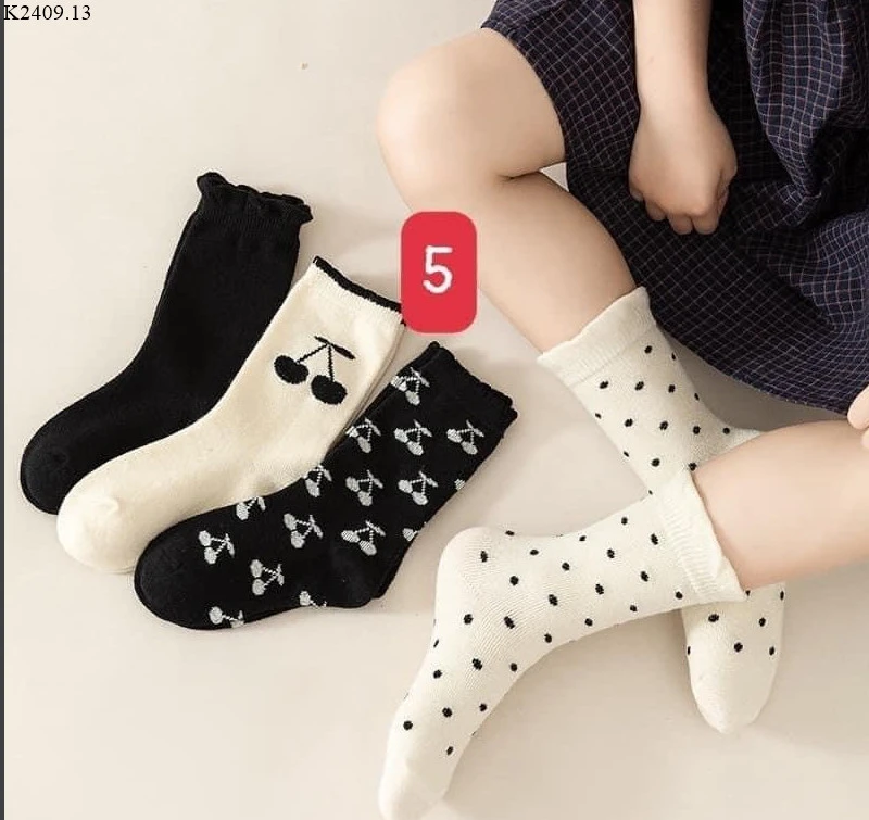 SET 4 ĐÔI TẤT HÀN CHO BÉ   Si 59k/1 set 4 đôi