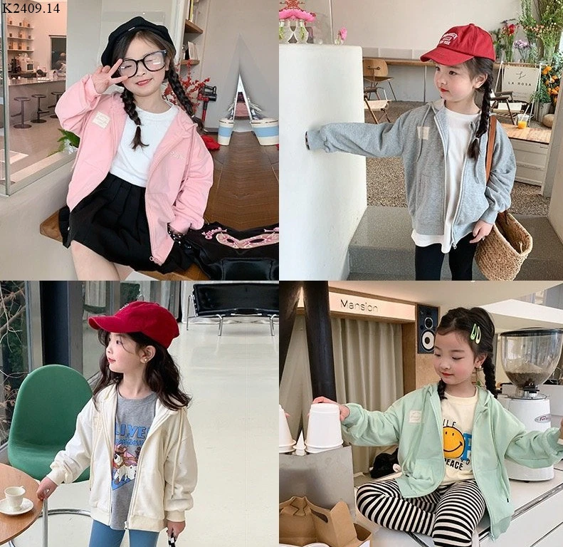 ÁO KHOÁC NỈ BÉ GÁI HÃNG AMBBKIDS Si 167k/1 chiếc