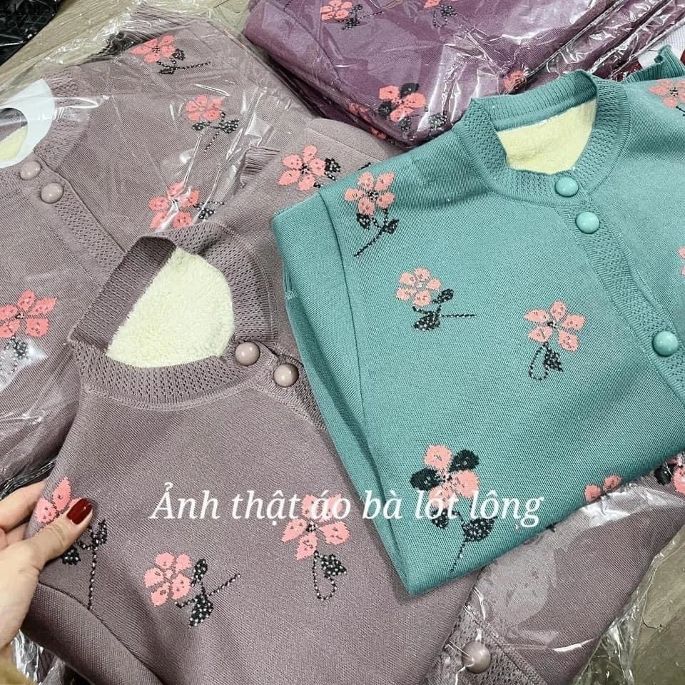 ÁO LEN THÊU LÓT LÔNG TẶNG BÀ TẶNG MẸ Si 168k/1 chiếc