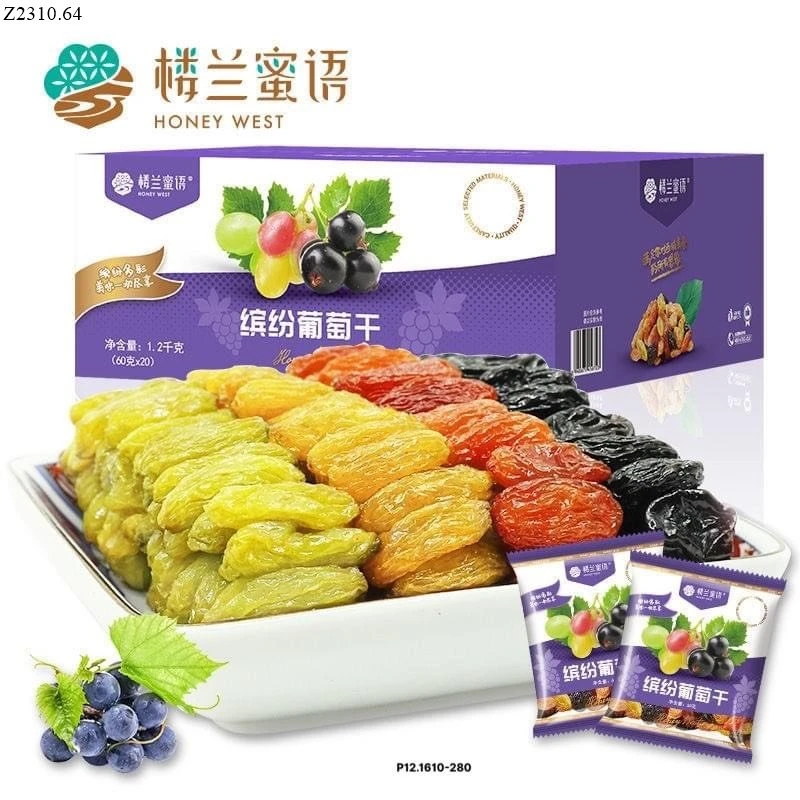 NHO KHÔ 4 MÀU Tân Cương- Siêu ngon Si 158k/1 thùng 1.2kg