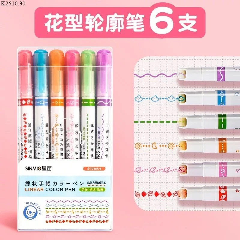 COMBO 2 HỘP BÚT MẠ ĐÁNH DẤU, TẠO VIỀN  Si 44k/1 set 12 bút 