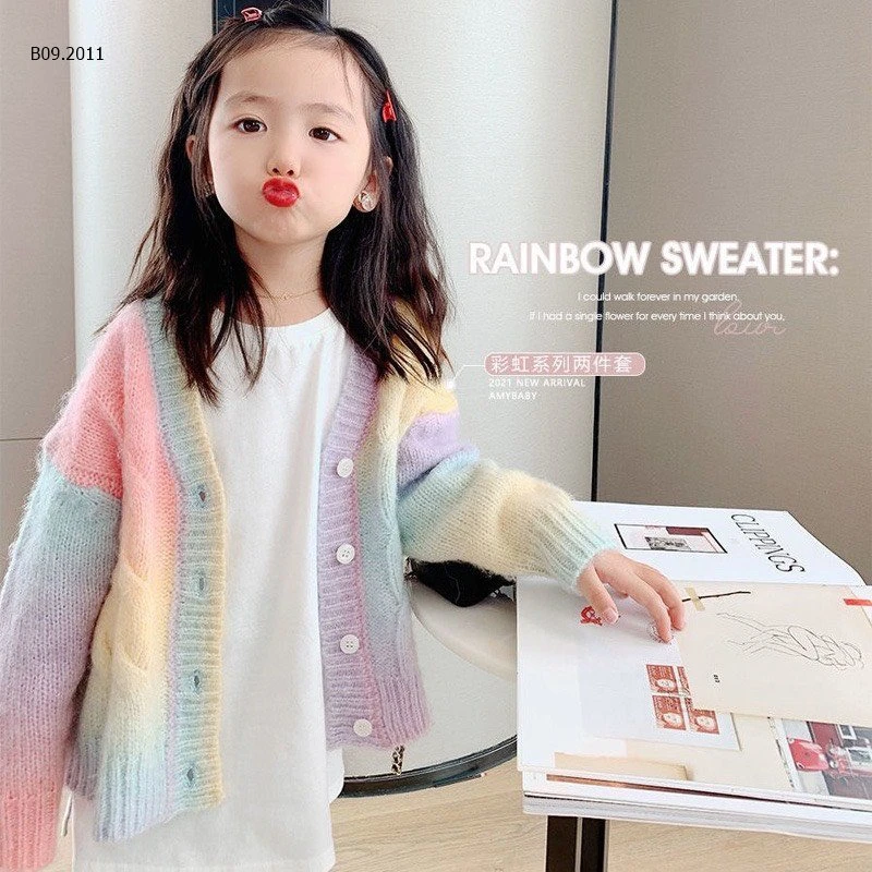 ÁO CARDIGAN MÀU SẮC CHO BÉ GÁI  Sỉ 158k