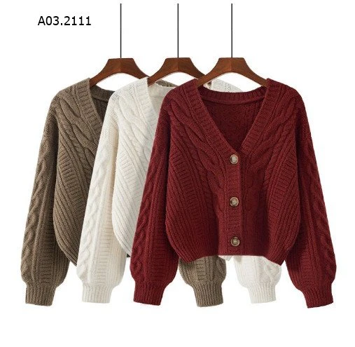 CARDIGAN LEN VẶN THỪNG 3 KHUY Sỉ 143k