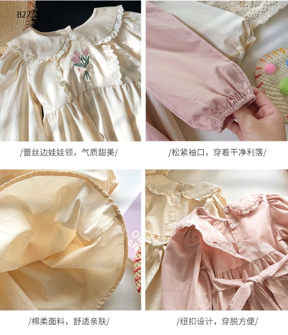 VÁY BABYDOLL DÀI TAY CHO BG - Sỉ 148k