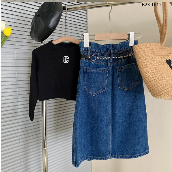 SET ÁO THUN ĐEN MIX CV JEANS WANG CAO CẤP- Sỉ  áo: 110k, cv: 154k