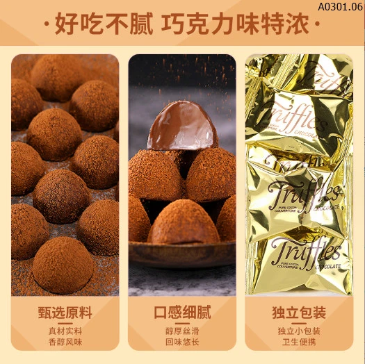 SOCOLA TƯƠI TRUFFLES Sỉ 96k/thùng 500g