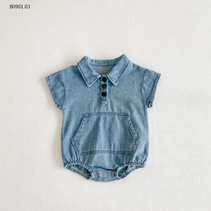 BODY SUIT DENIM TAY NGẮN CHO BÉ  - Sỉ 119k