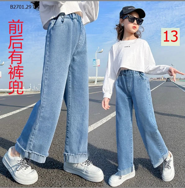 QUẦN DENIM ỐNG RỘNG CHO BÉ -sỉ 89k/chiếc