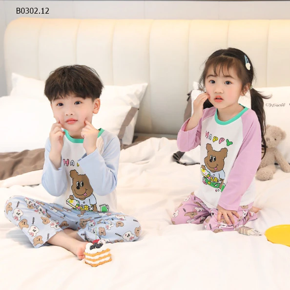 BỘ NGỦ DÀI TAY DỄ THƯƠNG CHO BÉ -Sỉ sz 80-110 : 85k/bộ          sz 120-150 : 95k/bộ 