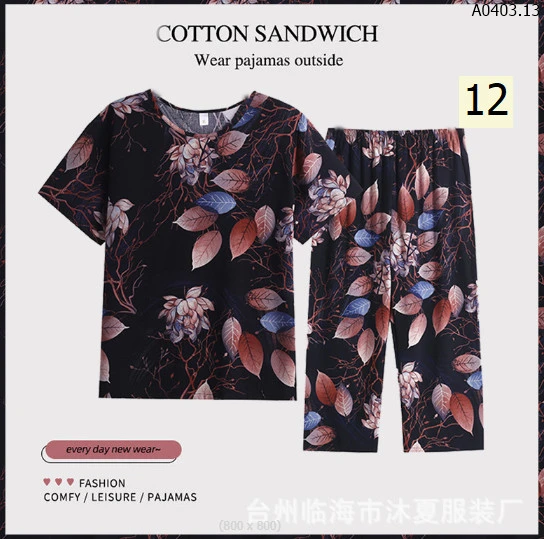 BỘ LANH COTTON HOA QCCC CHO BÀ/CHO MẸ sỉ 98k/bộ