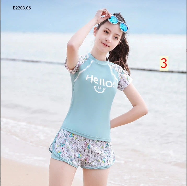 BỘ BƠI NGẮN TAY BÉ GÁI SIZE ĐẠI (TUỔI TEEN)…- Sỉ 215k