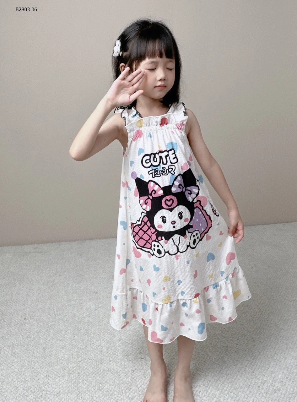 VÁY NGỦ HỌA TIẾT CUTE CHO BÉ GÁI - Sỉ 70k