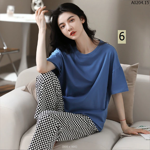 BỘ COTTON CỔ TRÒN QUẦN DÀI NỮ sỉ 185k/bộ