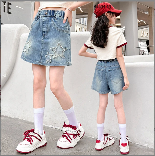 QUẦN SHORT JEAN GIẢ VÁY BÉ GÁI HÃNG JUZITIGE- Sỉ 153k