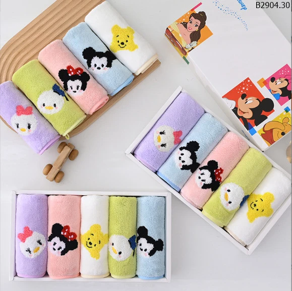 SET 5 KHĂN MẶT DISNEYY CHO BÉ sỉ 87k/set 5c