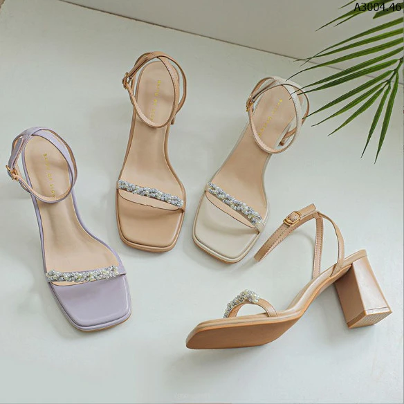 SANDAL CAO GÓT QUAI NGANG MŨI VUÔNG Sỉ 170k