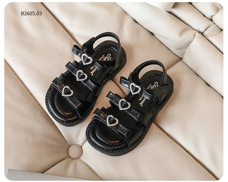 SANDAL NƠ TRÁI TIM BÉ- sỉ Sz 23-28: 118k Sz 29-34: 125k