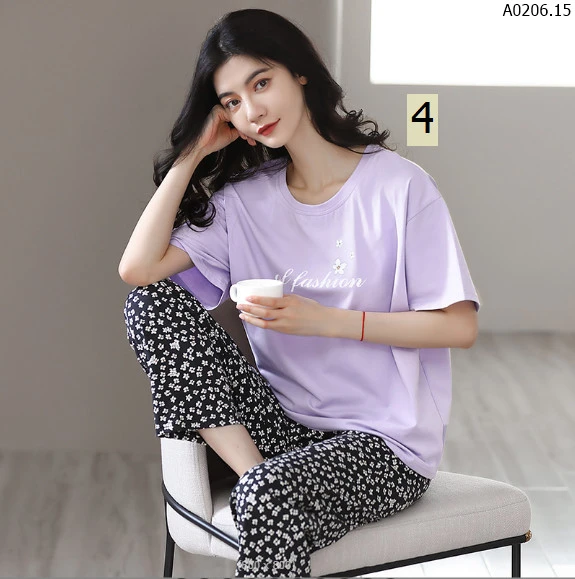 BỘ COTTON ÁO CỔ TRÒN QUẦN DÀI NỮ sỉ 185k/bộ