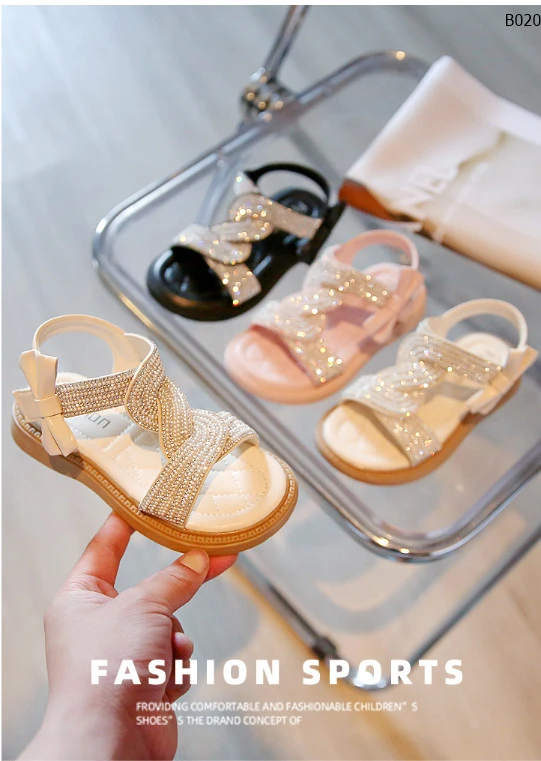 SANDAL QUAI XOẮN ĐÍNH ĐÁ CHO BÉ -sỉ 148k/đôi 