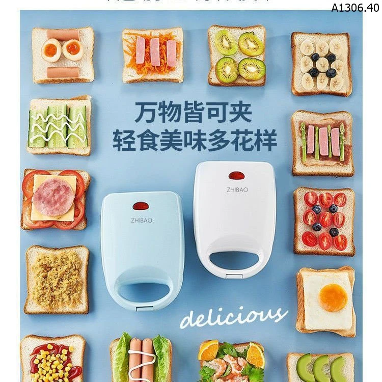 MÁY LÀM BÁNH SANWICH, MÁY NƯỚNG BÁNH MỲ ZHIBAO sỉ 168k/chiếc