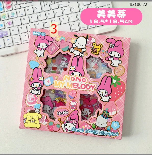 HỘP STICKER 100 MIẾNG CUTE-sỉ 44k/set 100 miếng